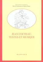 Couverture du livre « Jean cocteau : textes et musique » de Gullentops/Haine aux éditions Mardaga Pierre