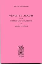 Couverture du livre « Vénus et adonis » de William Shakespeare aux éditions Alidades