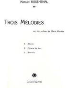 Couverture du livre « Melodies (3) --- mezzo ou tenor et piano » de Manuel Rosenthal aux éditions Jobert