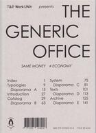 Couverture du livre « The generic office » de T&P Work Unit aux éditions T Et P