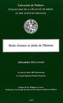 Couverture du livre « Droits d'auteur et droits de l'homme » de Alexandre Zollinger aux éditions Universite De Poitiers