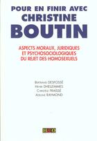 Couverture du livre « Pour en finir avec christian boutin » de  aux éditions H&o