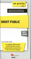 Couverture du livre « Droit public (édition 2017/2018) » de Jean-Claude Zarka aux éditions Gualino