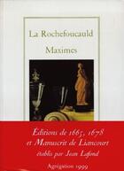 Couverture du livre « Maximes (br avec rabats) » de La Rochefoucauld aux éditions Actes Sud