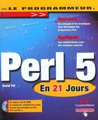 Couverture du livre « Perl 5 En 21 Jours » de David Till aux éditions Campuspress