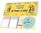 Couverture du livre « Organiseur ; mon p'tit cahier ; my family is happy » de  aux éditions Solar