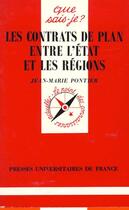 Couverture du livre « Contrats de plan entre etat & region qsj 3281 » de Pontier J.M aux éditions Que Sais-je ?