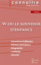 Couverture du livre « W ou le souvenir d'enfance, de Georges Pérec » de  aux éditions Editions Du Cenacle