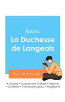 Couverture du livre « Réussir son Bac de français 2024 : Analyse de La Duchesse de Langeais de Balzac » de Honoré De Balzac aux éditions Bac De Francais