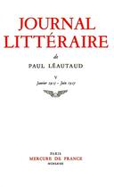 Couverture du livre « Journal litteraire - vol05 - 1925-1927 » de Paul Leautaud aux éditions Mercure De France