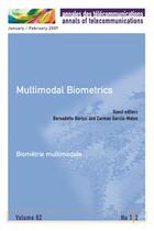 Couverture du livre « Multimodal Biometrics. Biometrie Multimodale (Annales Des Telecommunications Vol. 62 N. 1-2 January/ » de Dorizzi Bernadette aux éditions Hermes Science Publications