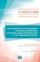 Couverture du livre « La terminologie et l'enseignement du francais de specialite, du francais langue professionnelle ou s » de Raus/Froeliger aux éditions Eme Editions