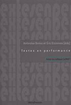 Couverture du livre « Textes en performance » de  aux éditions Metispresses