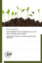 Couverture du livre « Variabilité de la réponse au sel de variétés de laitue » de Nawel Nasri Abdelkader aux éditions Presses Academiques Francophones