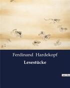 Couverture du livre « Lesestücke » de Hardekopf Ferdinand aux éditions Culturea