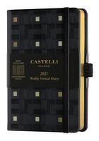 Couverture du livre « Agenda semainier vertical poche c&g trame dore » de Castelli aux éditions Castelli Milano