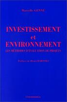 Couverture du livre « INVESTISSEMENT ET ENVIRONNEMENT » de Genne/Marcelle aux éditions Economica