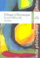 Couverture du livre « Éthique à Nicomaque, livres 8 et 9 » de Aristote aux éditions Hatier