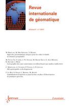 Couverture du livre « Revue internationale de geomatique volume 21 n 1 janviermars 2011 » de  aux éditions Hermes Science Publications