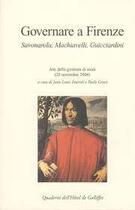 Couverture du livre « Governare a firenze 1494-1530. » de Perette-Cecile Buffa aux éditions Iicp