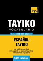 Couverture du livre « Vocabulario Español-Tayiko - 3000 palabras más usadas » de Andrey Taranov aux éditions T&p Books