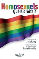 Couverture du livre « Homosexuels, quels droits ? » de Lang/Borrillo aux éditions Dalloz