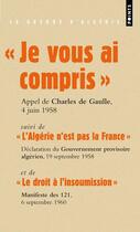Couverture du livre « Grands discours ; la guerre d'Algérie » de Charles De Gaulle aux éditions Points