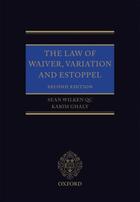 Couverture du livre « The Law of Waiver, Variation and Estoppel » de Ghaly Karim aux éditions Oup Oxford