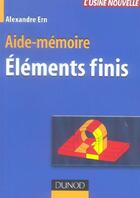 Couverture du livre « Éléments finis » de Alexandre Ern aux éditions Dunod
