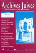 Couverture du livre « REVUE ARCHIVES JUIVES : Archives Juives n° 32/1 : Les Juifs de Tunisie » de  aux éditions Belles Lettres