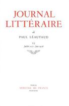 Couverture du livre « Journal litteraire - vol06 - 1927-1928 » de Paul Leautaud aux éditions Mercure De France