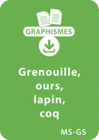 Couverture du livre « Graphismes et animaux - MS-GS : grenouile, ours, lapin, coq » de Pierrette Pignier aux éditions Retz