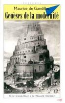 Couverture du livre « Genèses de la modernité » de Maurice De Gandillac aux éditions Cerf