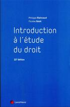 Couverture du livre « Introduction à l'étude du droit » de Philippe Malinvaud et Nicolas Balat aux éditions Lexisnexis