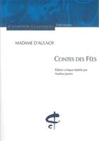Couverture du livre « Contes des fées » de Madame D'Aulnoy aux éditions Honore Champion