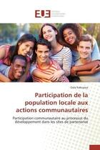 Couverture du livre « Participation de la population locale aux actions communautaires - participation communautaire au pr » de Kabuyaya Osee aux éditions Editions Universitaires Europeennes