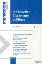 Couverture du livre « Introduction à la science politique (9e édition) » de Jean Baudouin aux éditions Dalloz
