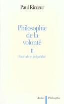 Couverture du livre « Philosophie de la volonte - vol02 - finitude et culpabilite » de Paul Ricoeur aux éditions Aubier