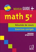 Couverture du livre « Maths ; 5ème » de Jean-Louis Boursin aux éditions Belin Education