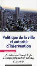 Couverture du livre « Politique de la ville et autorité d'intervention » de Hammouche aux éditions Pu Du Septentrion