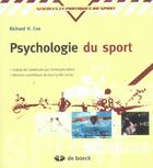 Couverture du livre « Psychologie du sport » de Christophe Billon aux éditions De Boeck Superieur