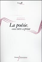 Couverture du livre « Poesie entre vers et prose » de Pu Francois Rabelais aux éditions Pu Francois Rabelais