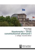 Couverture du livre « Staatsrecht i - droit constitutionnel allemand i » de Hlawon Martin aux éditions Ed Juridiques Franco-allemandes