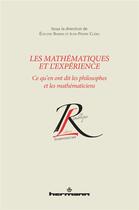 Couverture du livre « Les mathématiques et l'expérience » de Evelyne Barbin et Jean-Pierre Clero aux éditions Hermann
