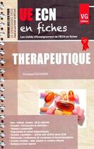 Couverture du livre « Ue ecn en fiches therapeutique » de Dudoignon E. aux éditions Vernazobres Grego