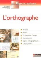 Couverture du livre « L'orthographe » de Christian Marez aux éditions Nathan