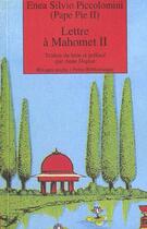 Couverture du livre « Lettre a mahomet ii » de Piccolomini Enea Sil aux éditions Rivages