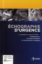 Couverture du livre « Échographie d urgence » de Petrovic et Lapost aux éditions Arnette