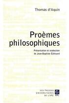 Couverture du livre « Proèmes philosophiques » de Thomas D'Aquin aux éditions Parole Et Silence