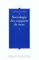 Couverture du livre « Sociologie des rapports de sexe » de Marie-Blanche Tahon aux éditions Pu De Rennes